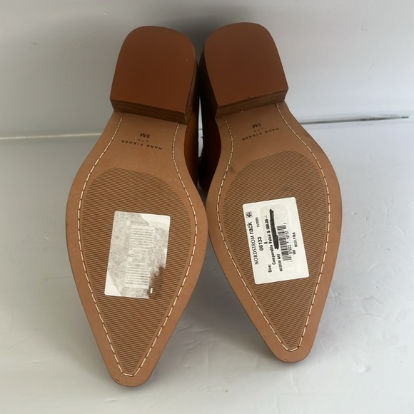 MARC FISHER $199 Elyma Pointed Toe Western Tan LEATHER Boot Shoes Size 8 NEW - Picture 8 of 8